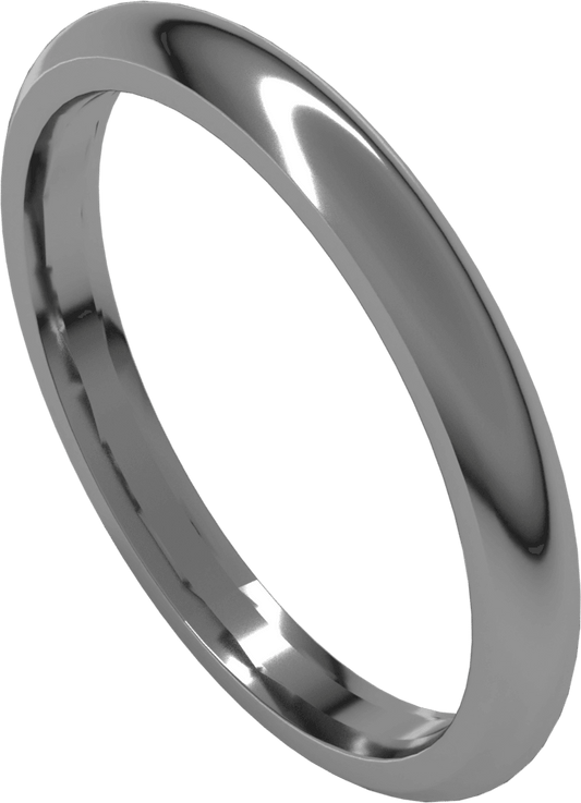 Sterling Silver 2.5 mm Comfort-Fit Half Round Band