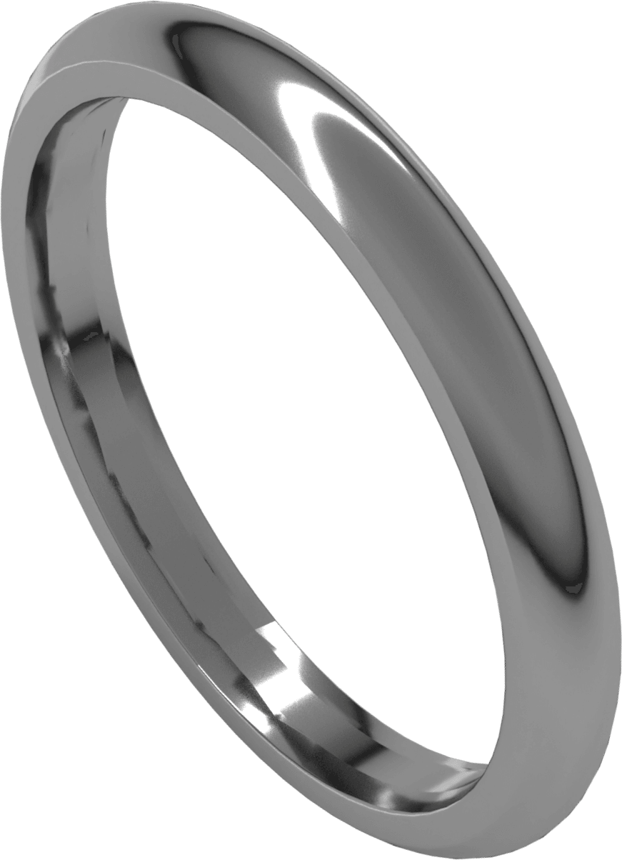 Platinum 2.5 mm Comfort-Fit Half Round Band