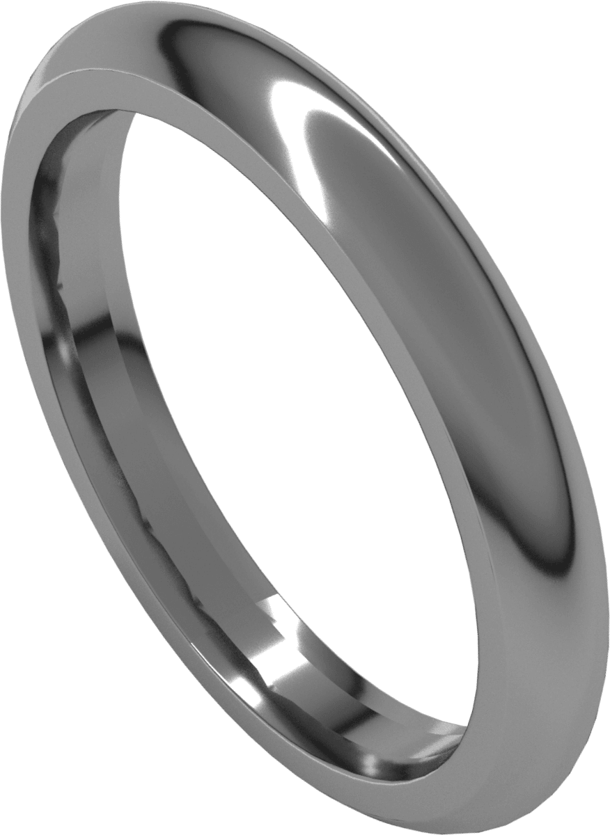Palladium 3 mm Comfort-Fit Half Round Band