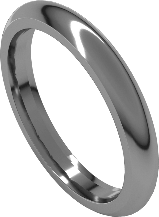 Platinum 3 mm Comfort-Fit Half Round Band