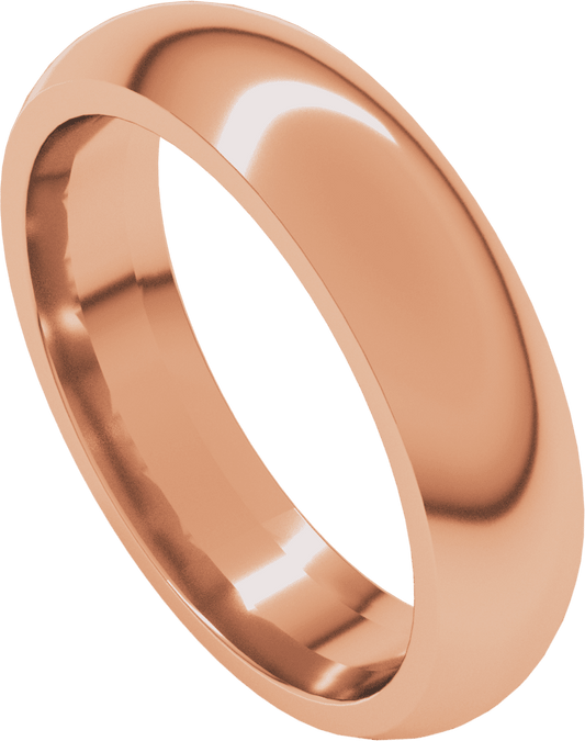 14K Rose Gold 1.5 mm Half Round Band