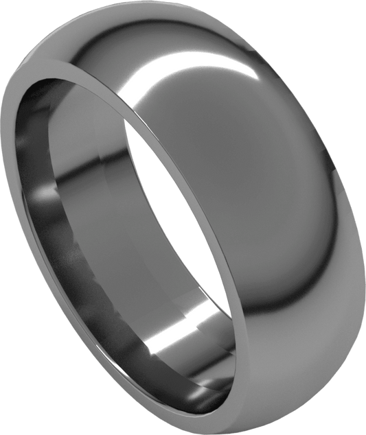 Platinum 7 mm Comfort-Fit Half Round Band
