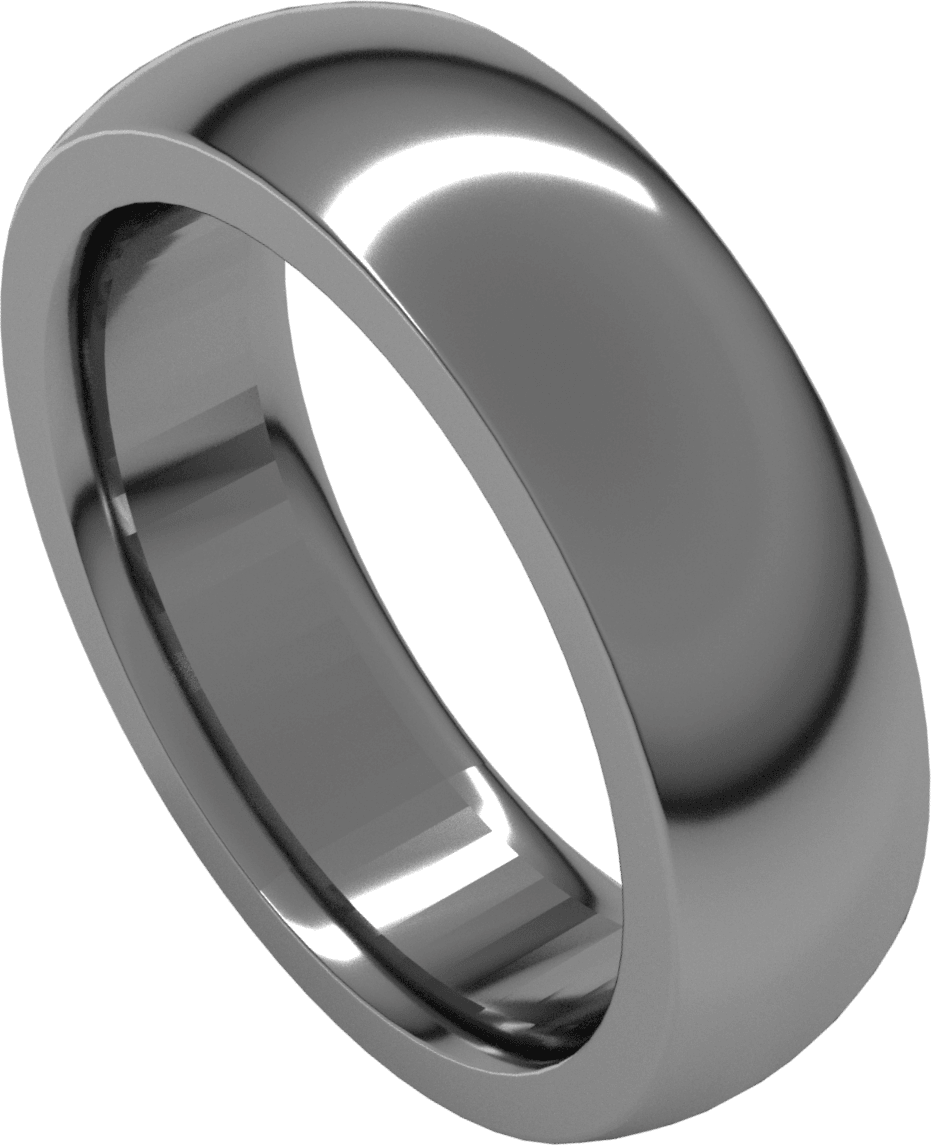 Sterling Silver 6 mm Heavyweight Comfort-Fit Half Round Band