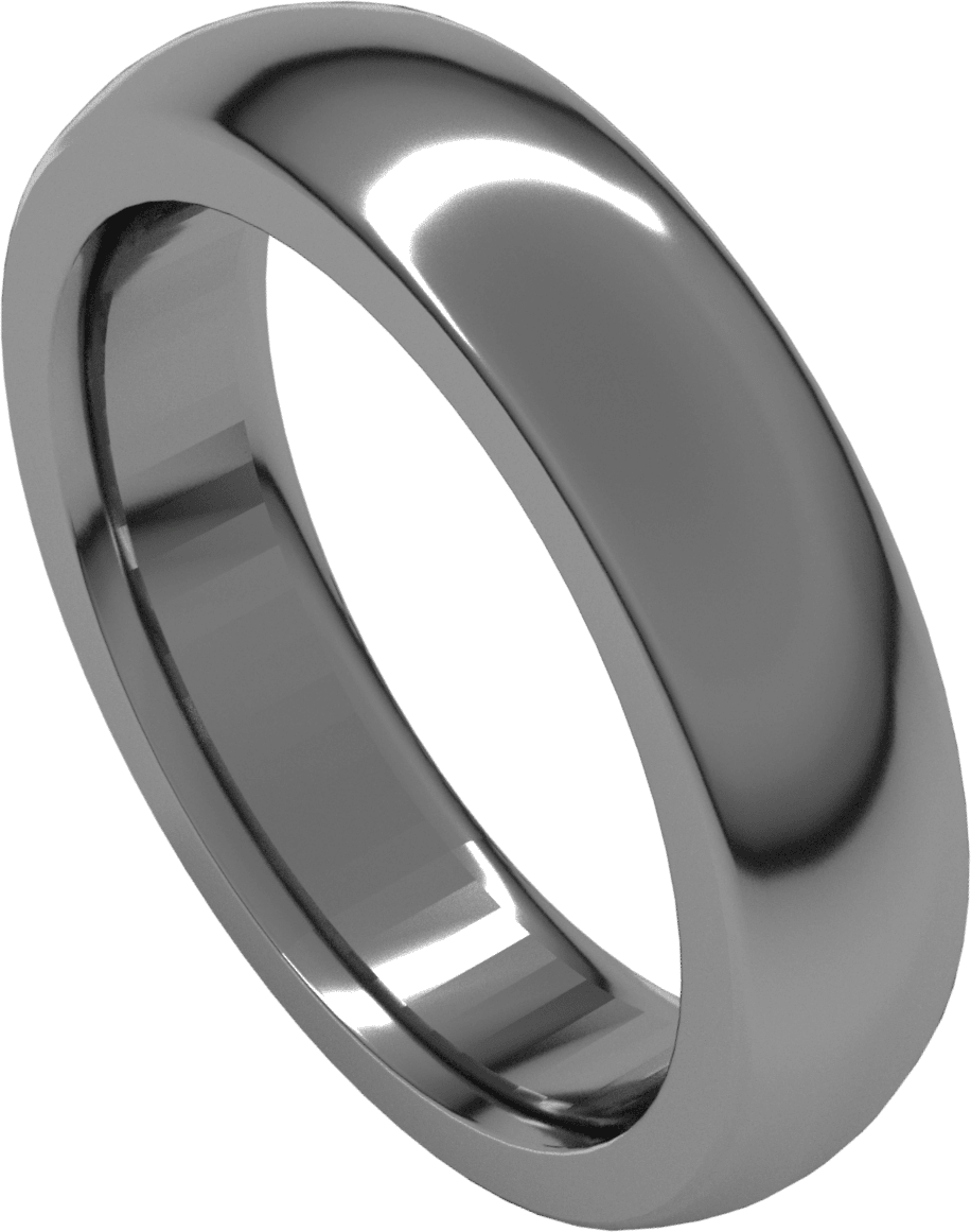 Platinum 5 mm Heavyweight Comfort-Fit Half Round Band