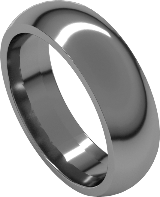 Sterling Silver 6 mm Comfort-Fit Half Round Band