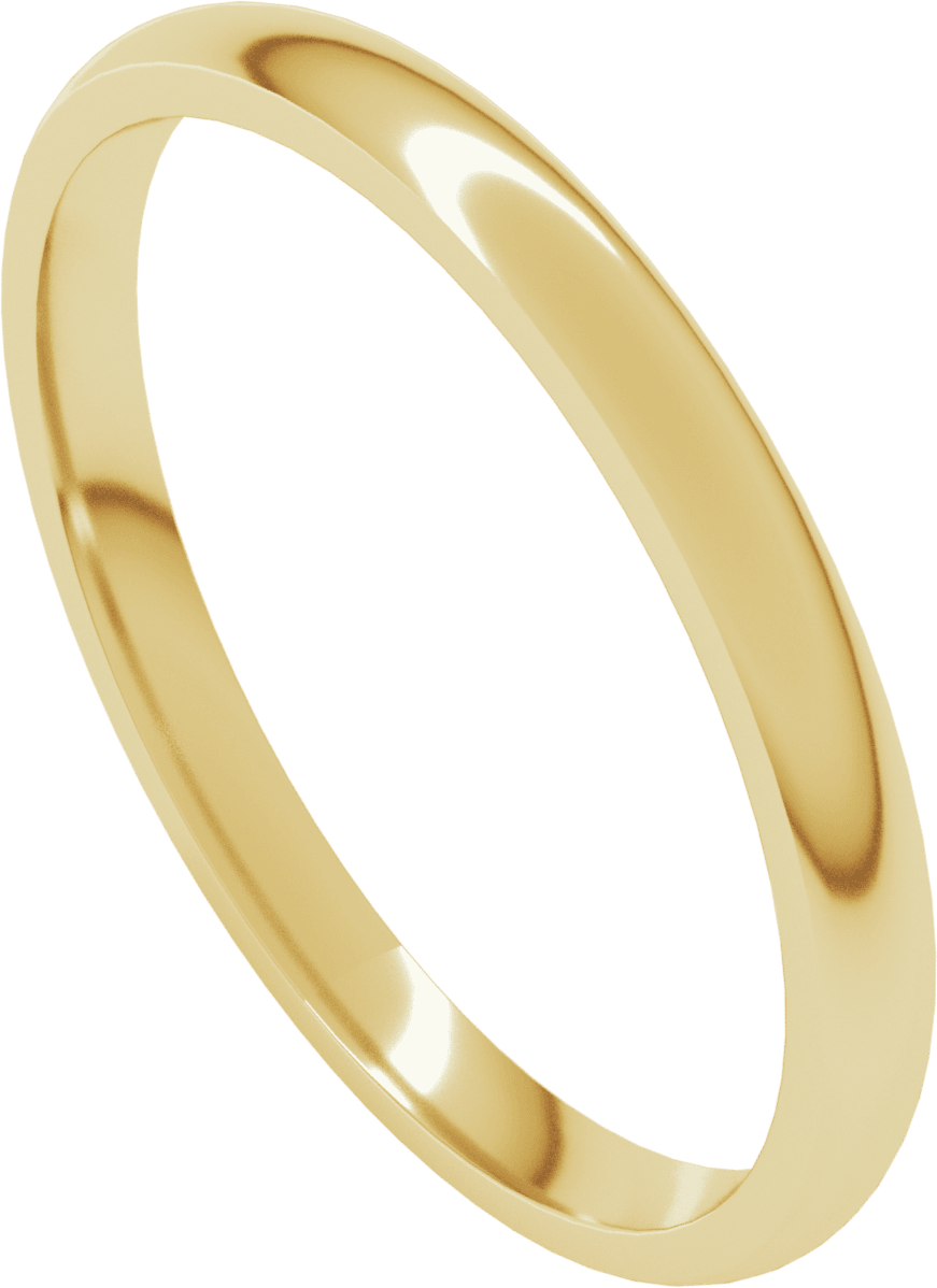 10K Yellow Gold 2 mm Comfort-Fit Half Round Band