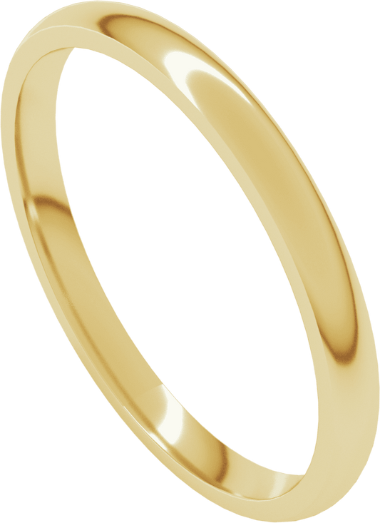 10K Yellow Gold 2 mm Comfort-Fit Half Round Band