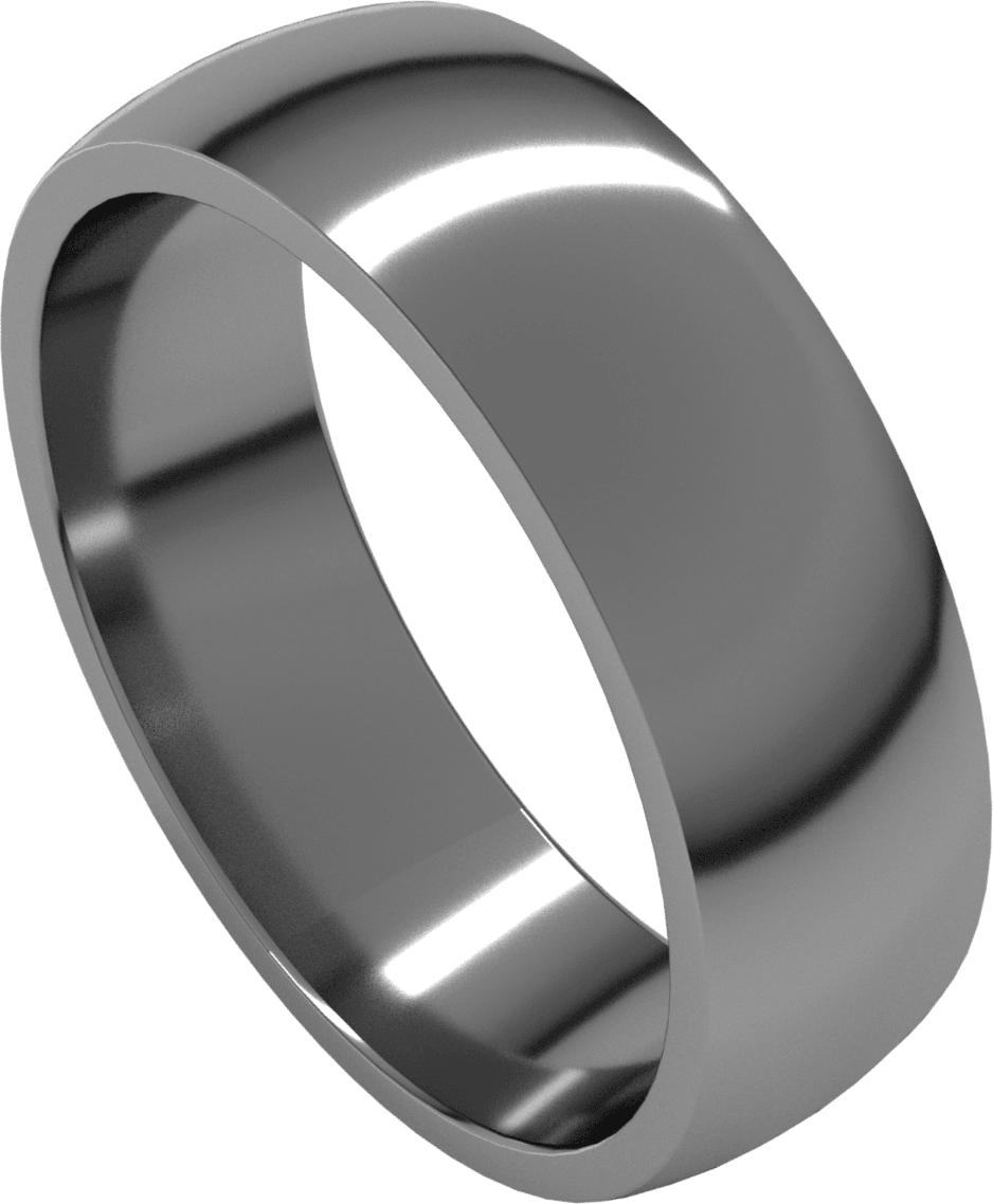 Sterling Silver 6 mm Lightweight Comfort-Fit Half Round Band