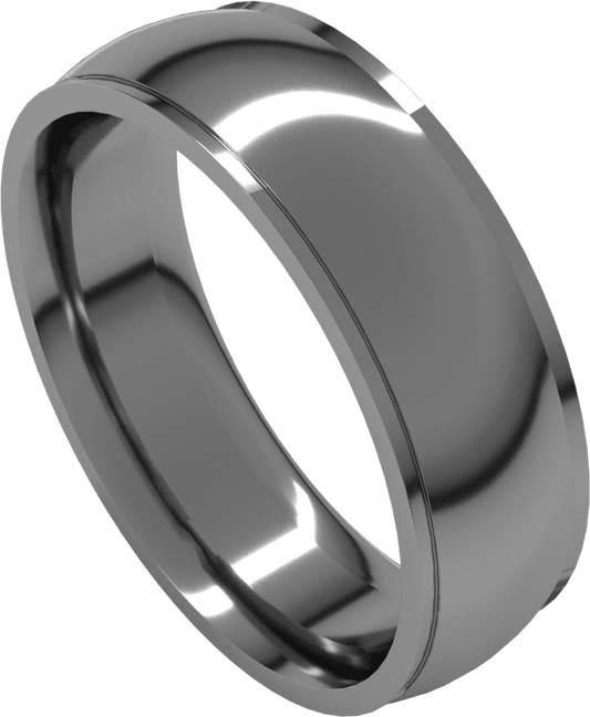 Sterling Silver 6 mm Stepped-Edge Comfort-Fit Half Round Band