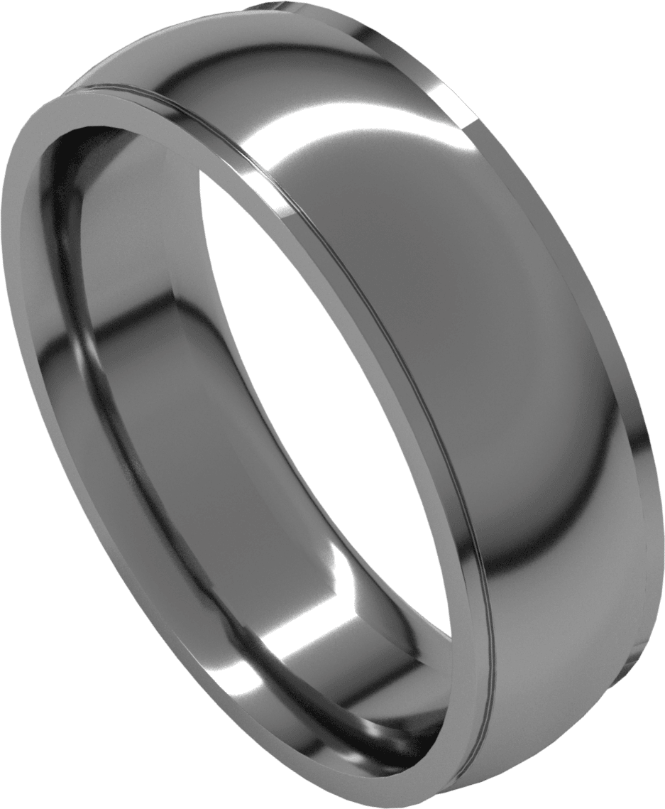 Palladium 6 mm Stepped-Edge Comfort-Fit Half Round Band