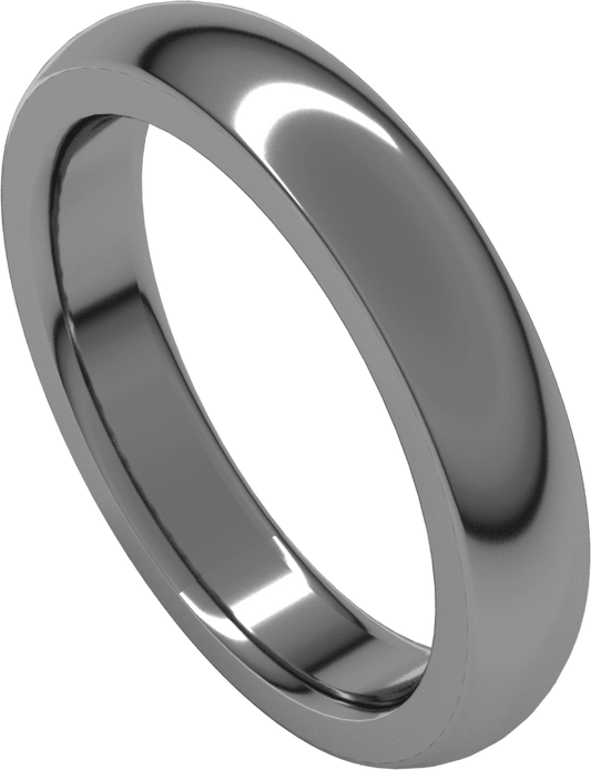 Sterling Silver 4 mm Heavyweight Comfort-Fit Half Round Band