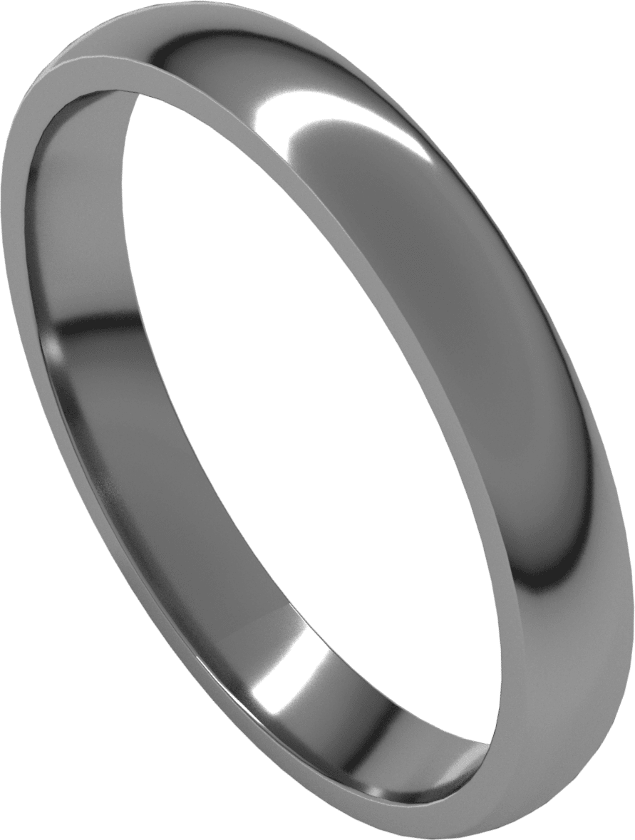 Platinum 3 mm Lightweight Comfort-Fit Half Round Band