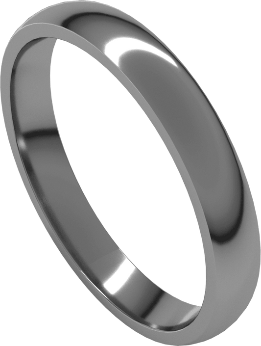 Platinum 3 mm Lightweight Comfort-Fit Half Round Band