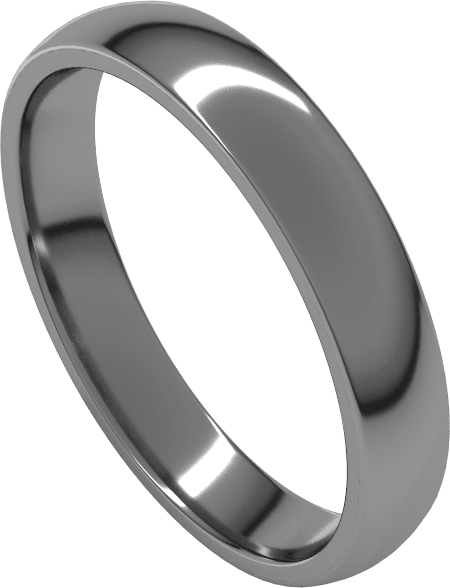 Platinum 3.5 mm Lightweight Comfort-Fit Half Round Band