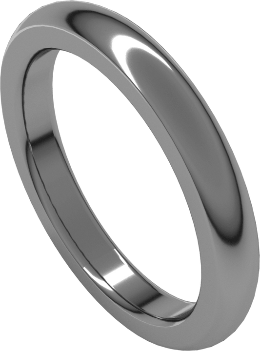 Platinum 3 mm Heavyweight Comfort-Fit Half Round Band