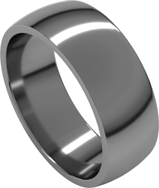 Platinum 7 mm Lightweight Comfort-Fit Half Round Band