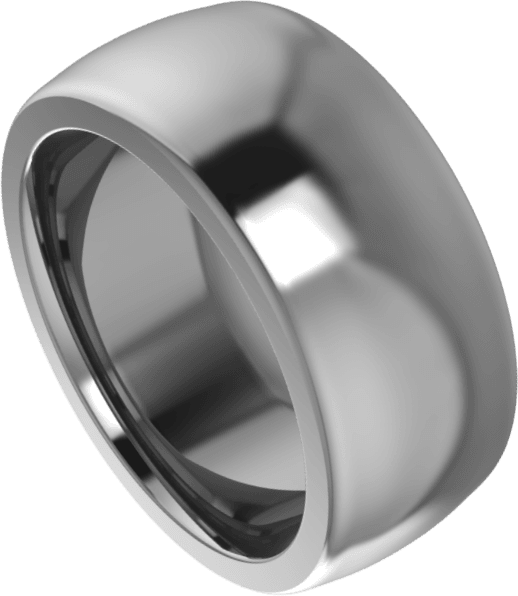 Platinum 13 mm Half Round Band
