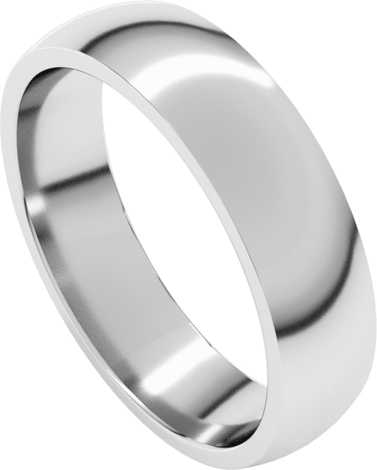 10K White Gold 1 mm Comfort-Fit Half Round Band