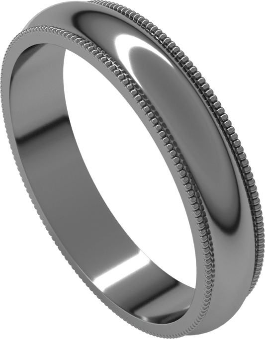 Platinum 4 mm Milgrain Half Round Band