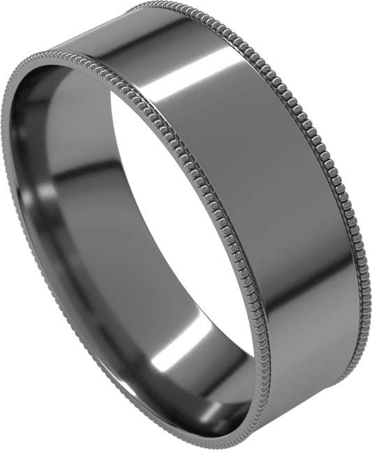 Platinum 6 mm Milgrain Comfort-Fit Flat Band