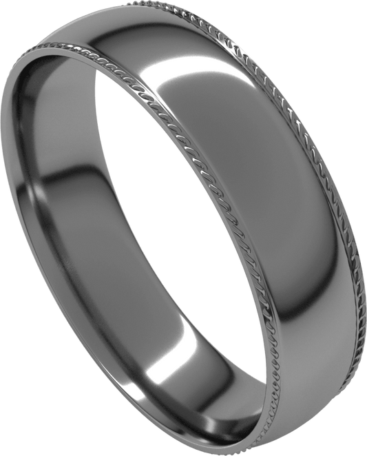 Sterling Silver 5 mm Rope Comfort-Fit Half Round Band
