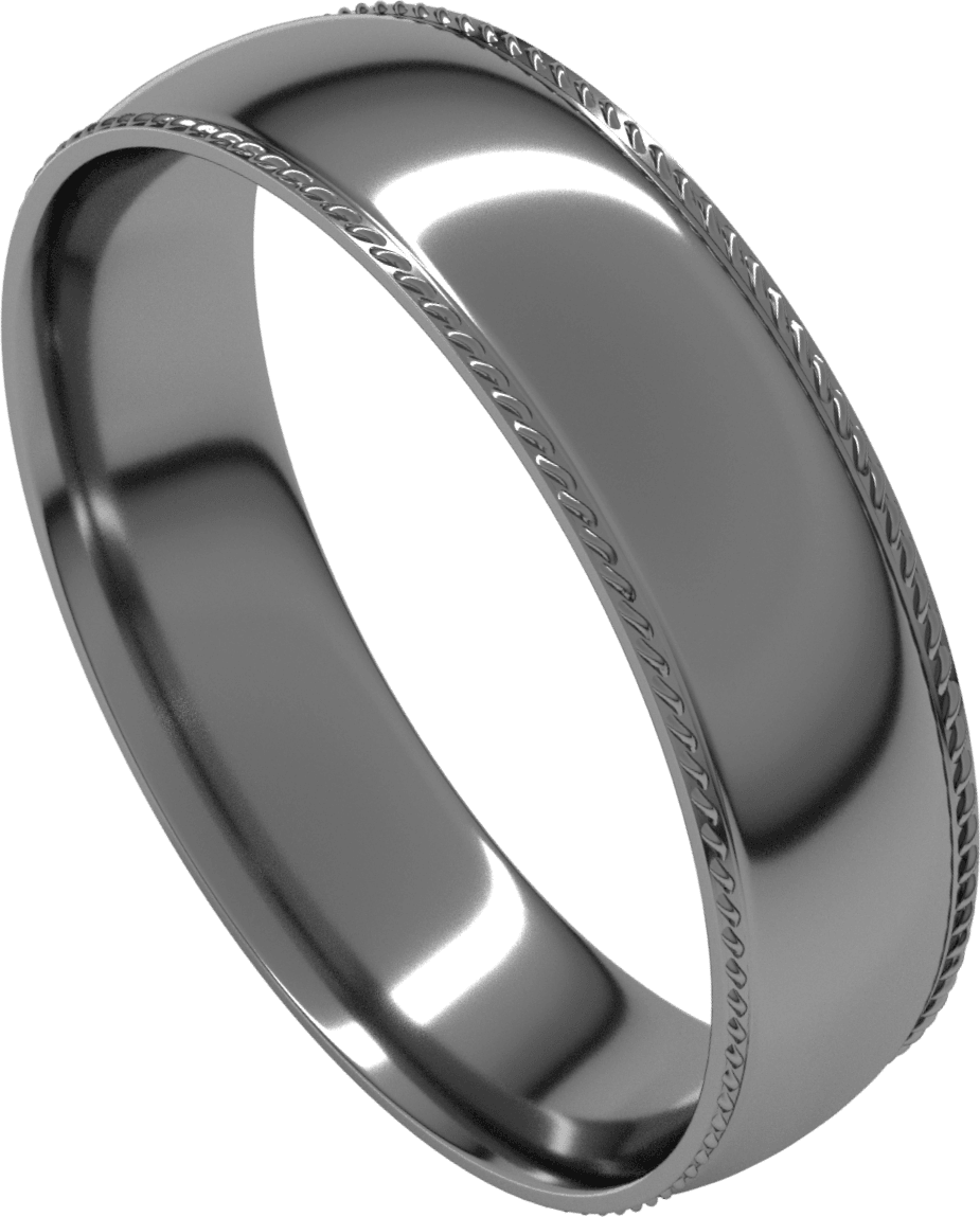 Platinum 5 mm Rope Comfort-Fit Half Round Band
