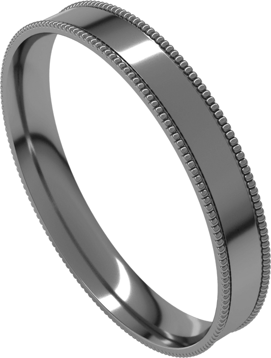 Platinum 3 mm Milgrain Comfort-Fit Flat Band