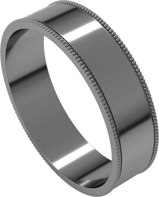 Sterling Silver 5 mm Milgrain Comfort-Fit Flat Band