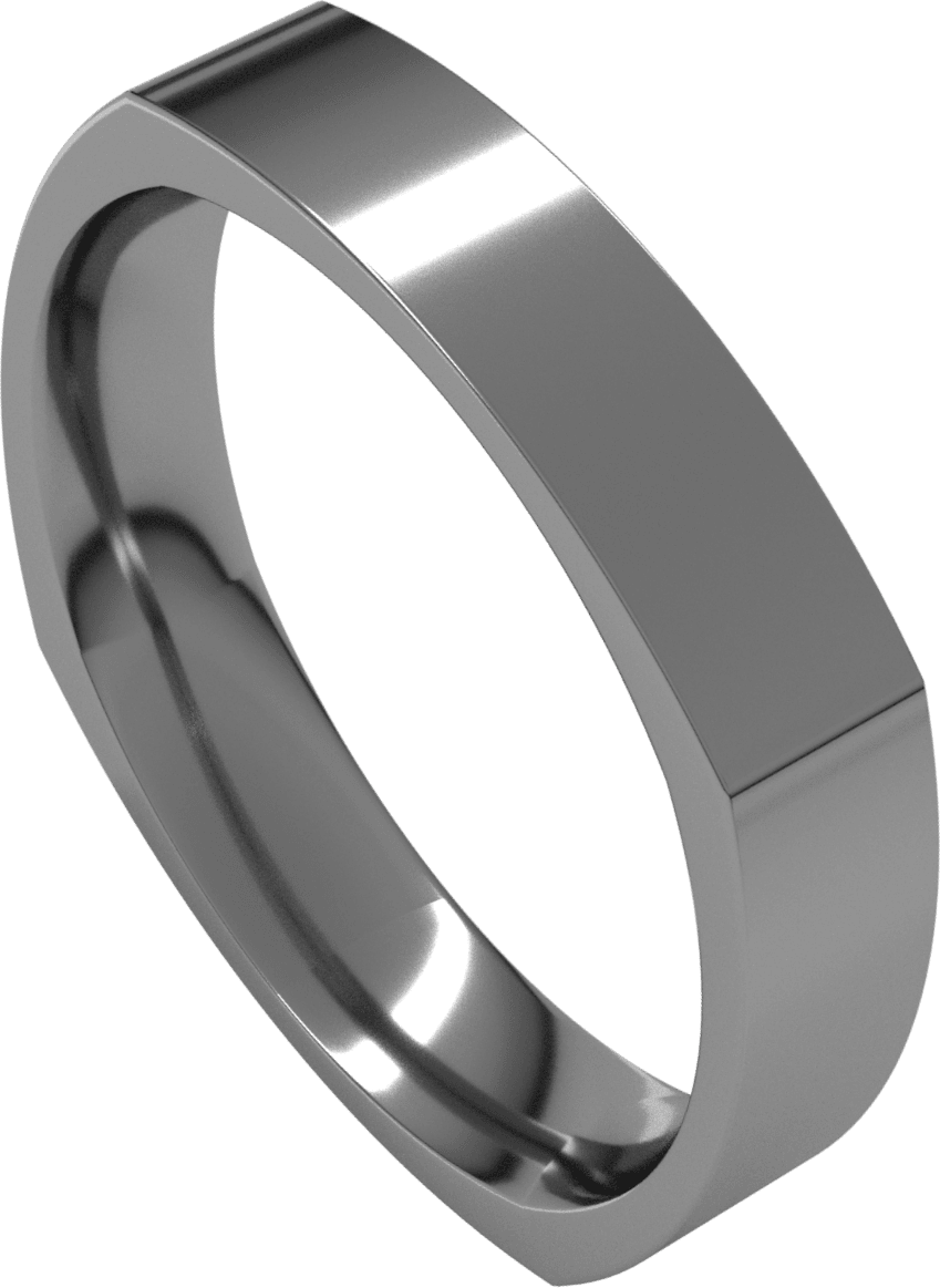 Sterling Silver 4 mm Comfort-Fit Square Band