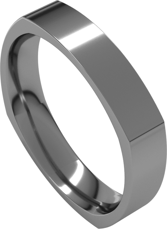 Sterling Silver 4 mm Comfort-Fit Square Band