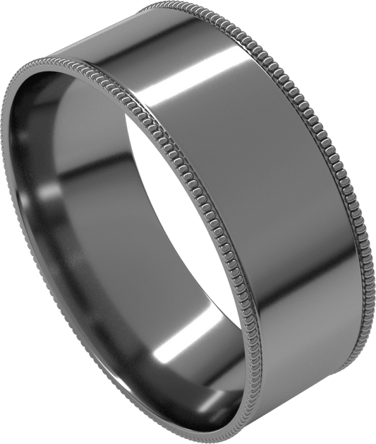 Platinum 7 mm Milgrain Comfort-Fit Flat Band