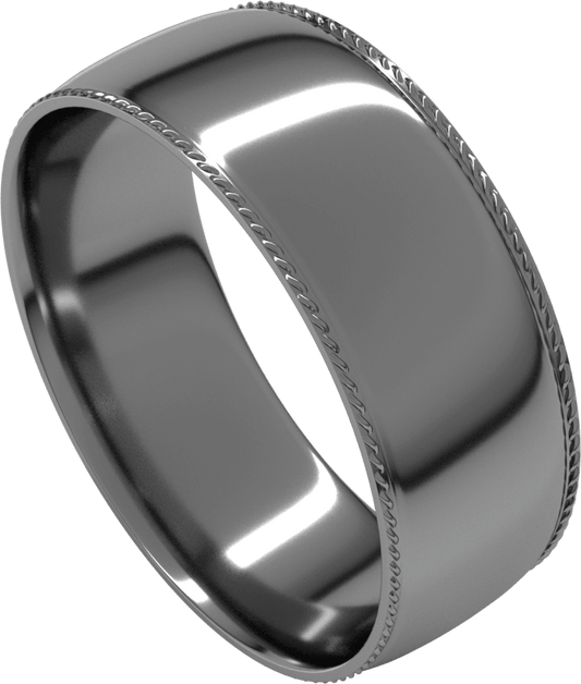 Sterling Silver 7 mm Rope Comfort-Fit Half Round Band