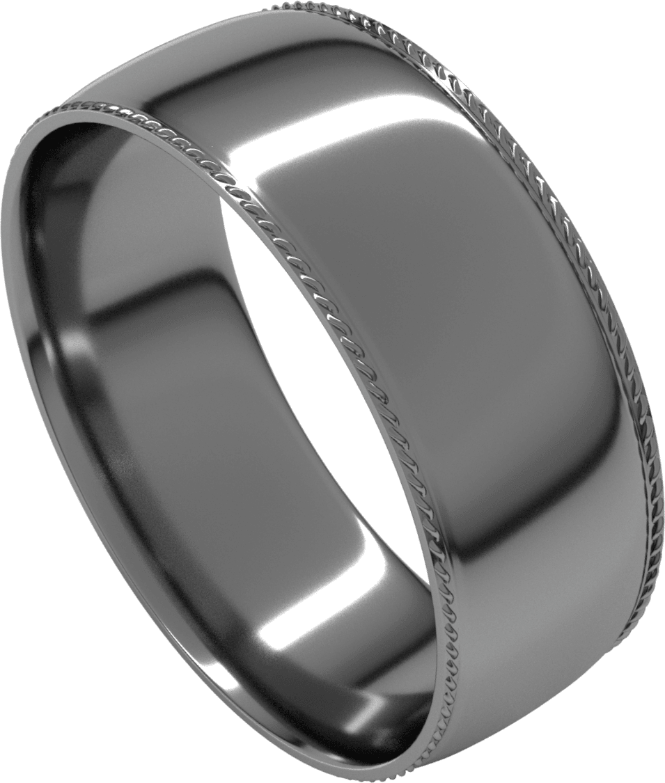 Platinum 7 mm Rope Comfort-Fit Half Round Band
