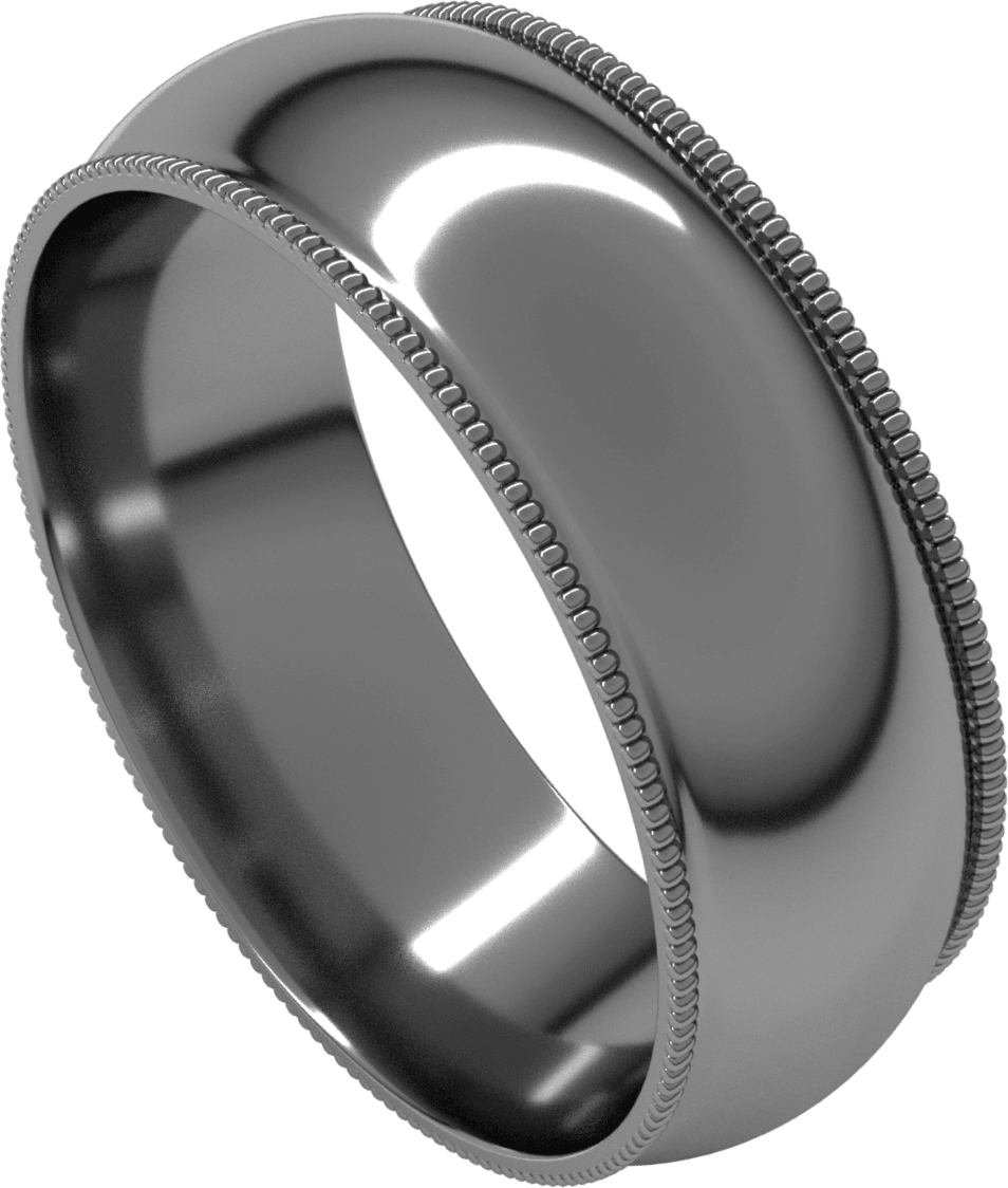 Palladium 7 mm Milgrain Comfort-Fit Half Round Band
