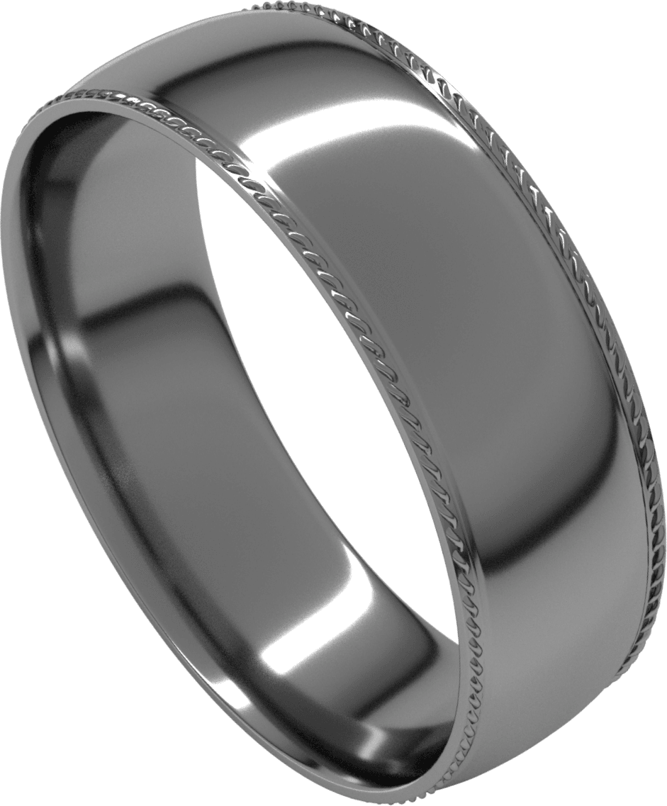 Sterling Silver 6 mm Rope Comfort-Fit Half Round Band