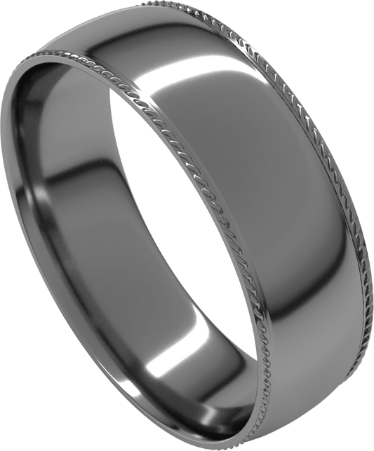 Sterling Silver 6 mm Rope Comfort-Fit Half Round Band