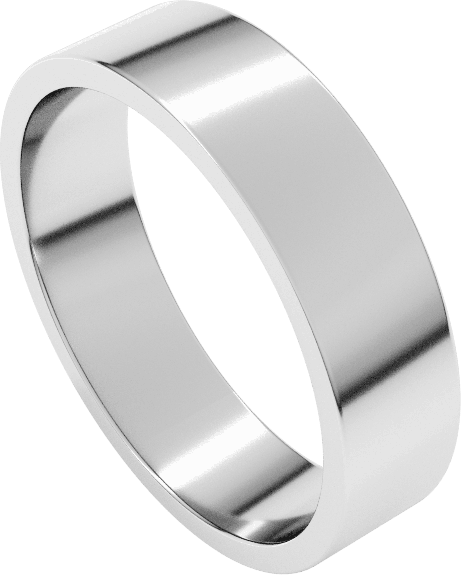 10K White Gold 1 mm Flat Band