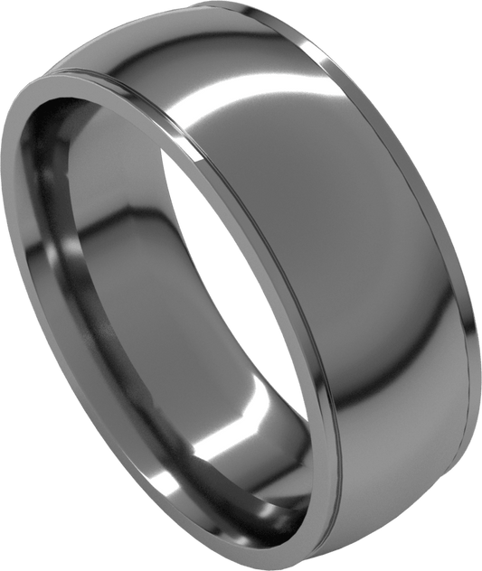 Sterling Silver 7 mm Stepped-Edge Comfort-Fit Half Round Band