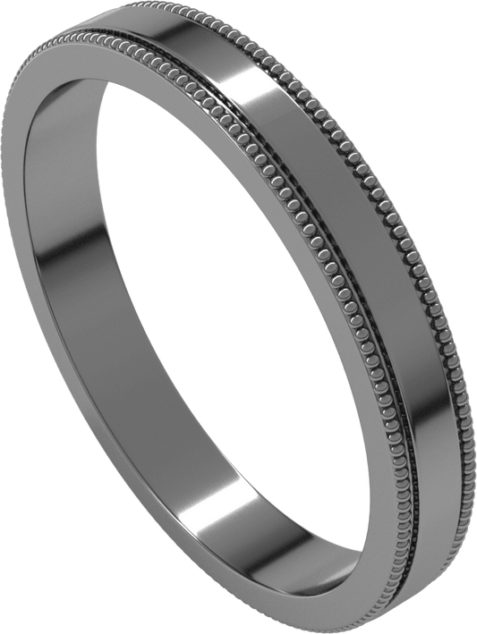 Sterling Silver 3 mm Milgrain Flat Band
