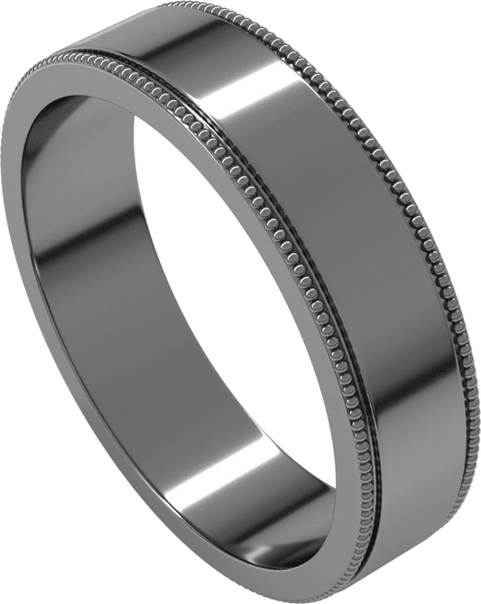 Sterling Silver 5 mm Milgrain Flat Band