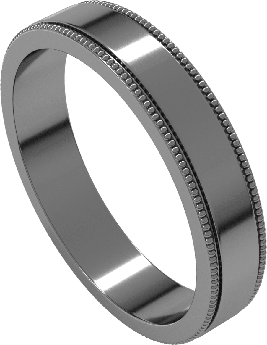 Sterling Silver 4 mm Milgrain Flat Band