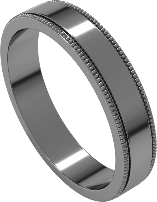 Sterling Silver 4 mm Milgrain Flat Band