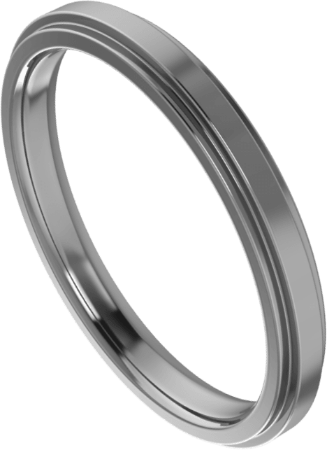 Sterling Silver 2.5 mm Stepped-Edge Comfort-Fit Flat Band