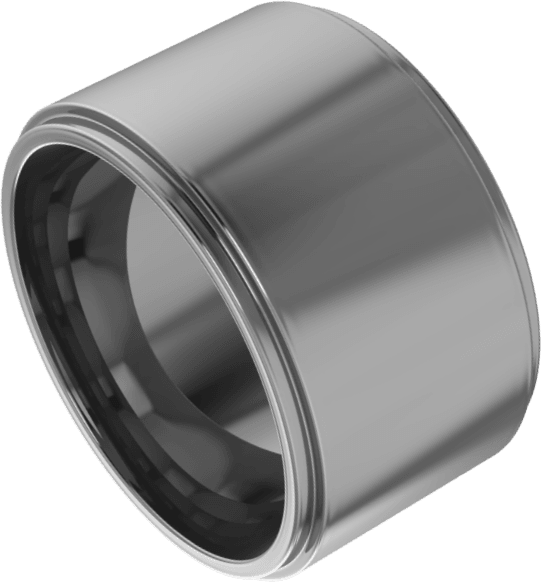 Sterling Silver 12 mm Stepped-Edge Comfort-Fit Flat Band