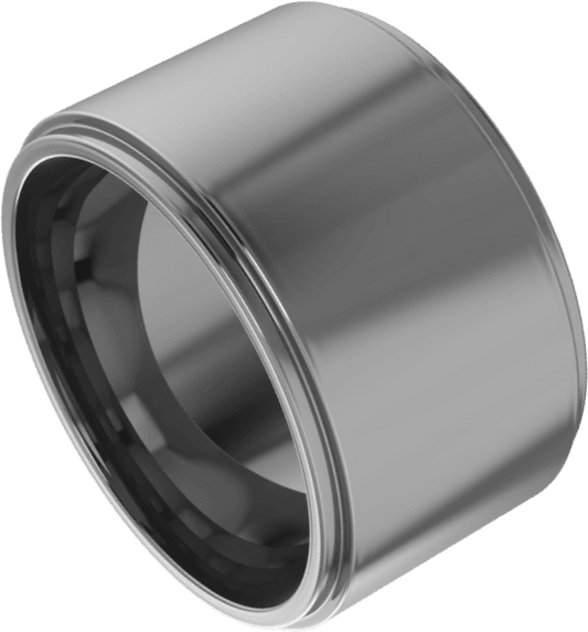 Platinum 12 mm Stepped-Edge Comfort-Fit Flat Band