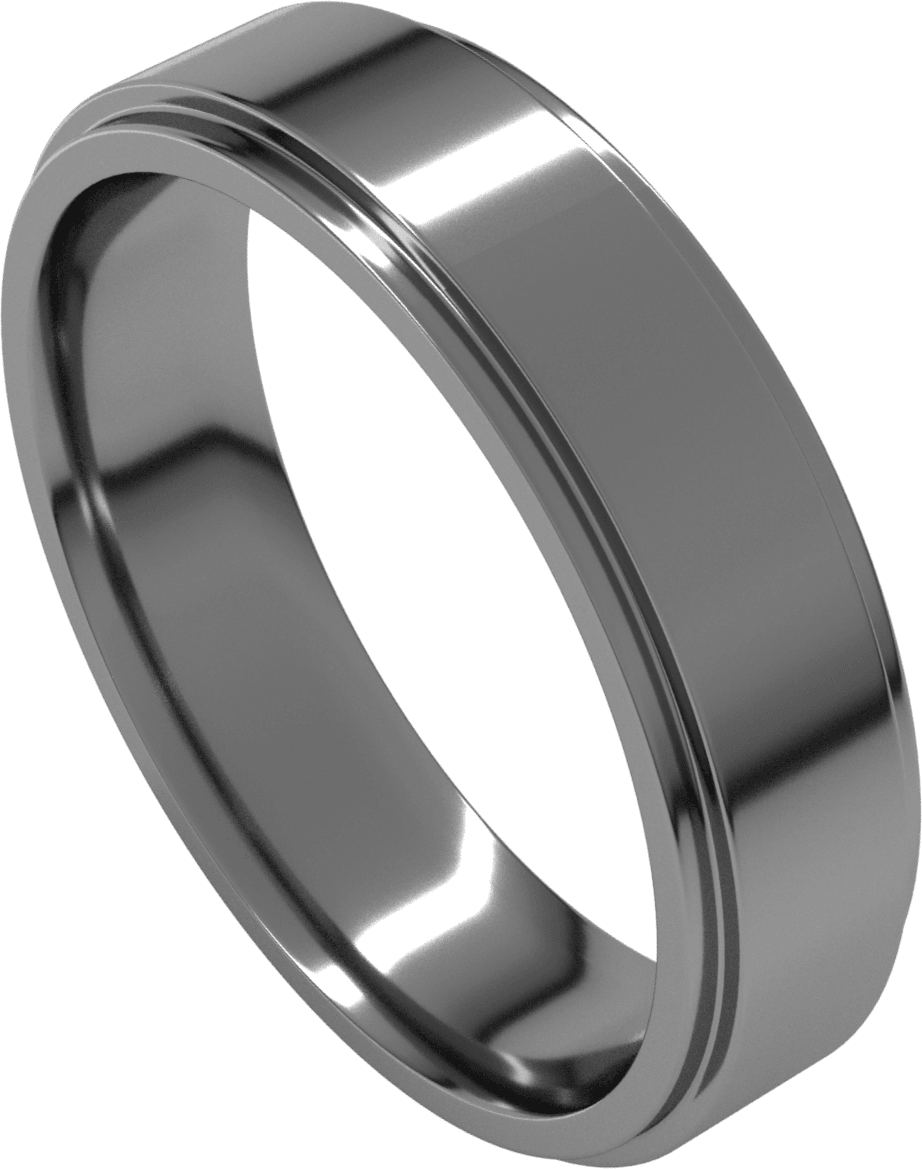 Sterling Silver 5 mm Stepped-Edge Comfort-Fit Flat Band