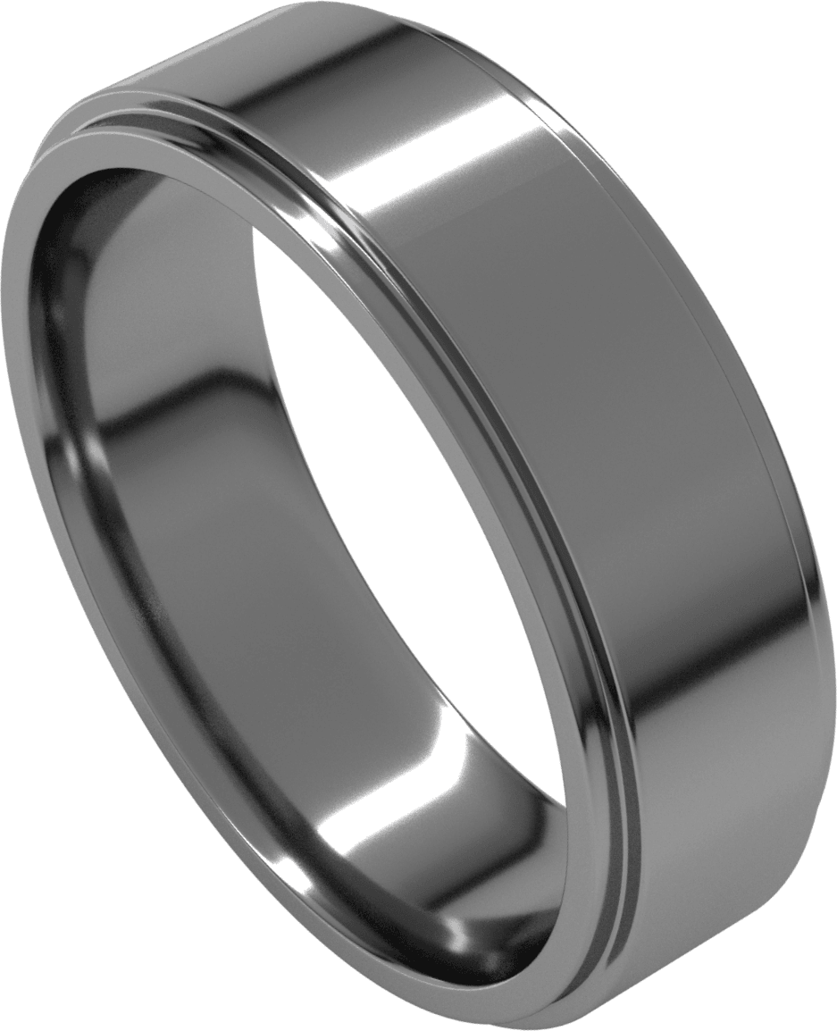 Sterling Silver 6 mm Stepped-Edge Comfort-Fit Flat Band