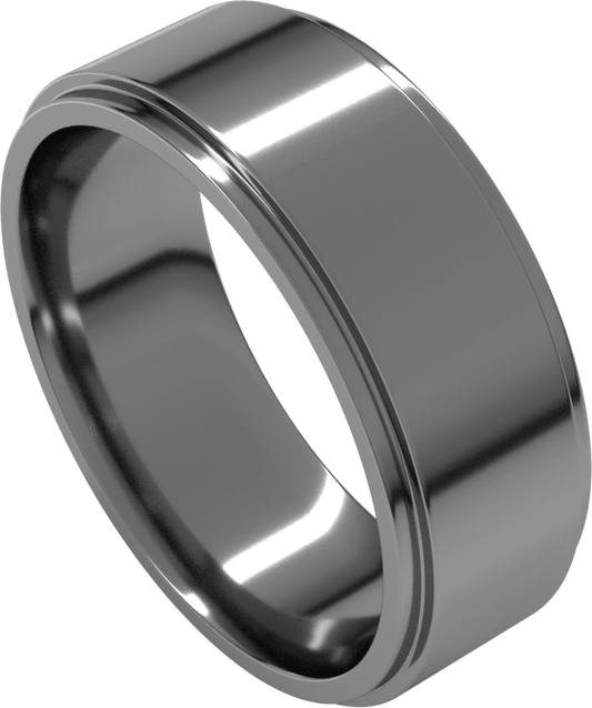 Sterling Silver 7 mm Stepped-Edge Comfort-Fit Flat Band