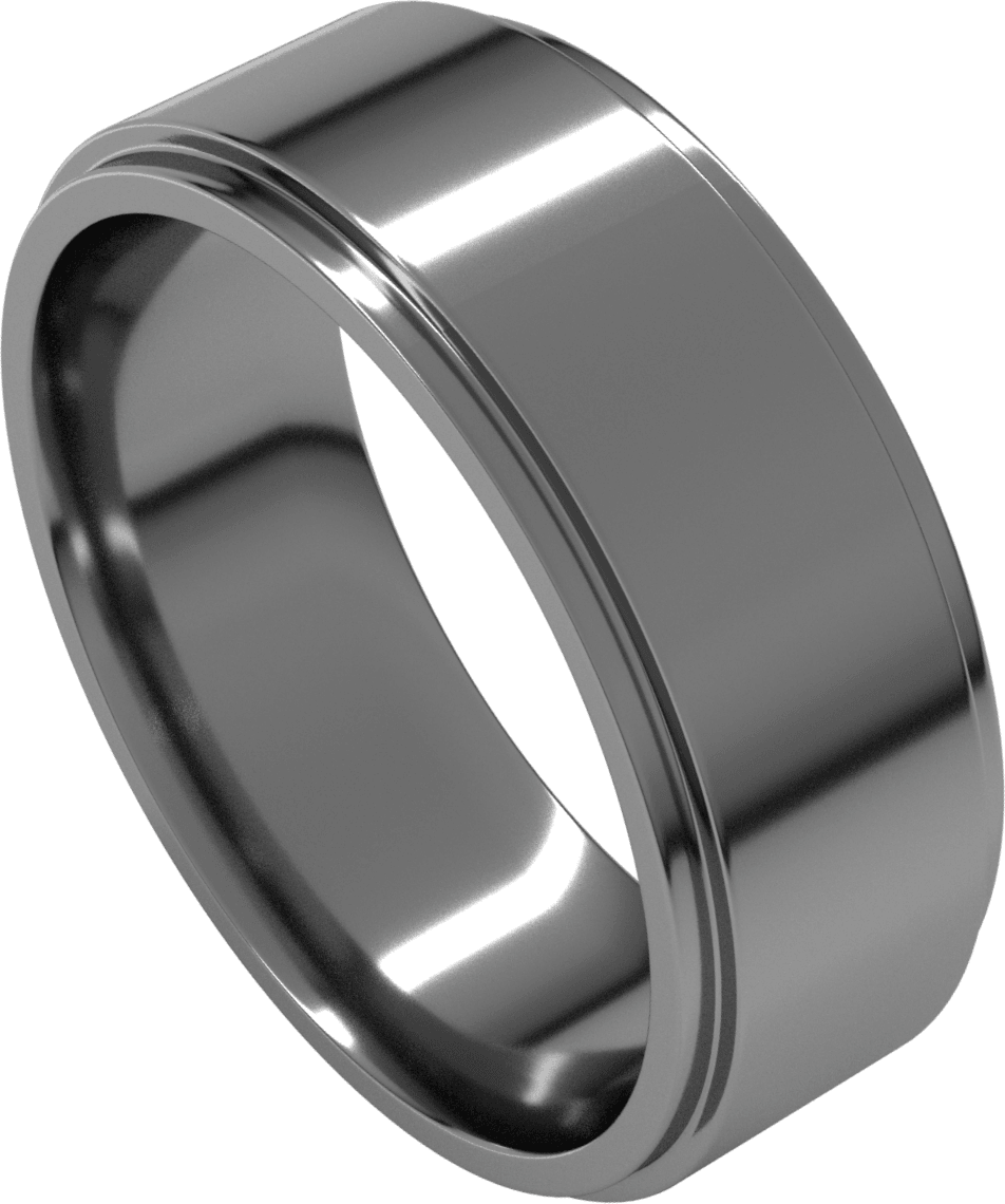 Platinum 7 mm Stepped-Edge Comfort-Fit Flat Band