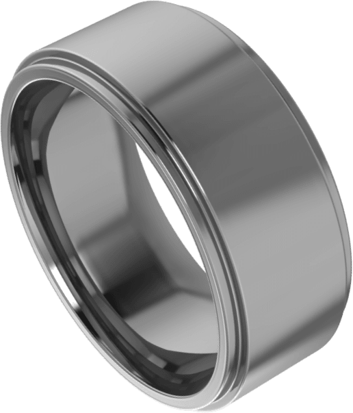 Continuum Sterling Silver 9 mm Stepped-Edge Comfort-Fit Flat Band